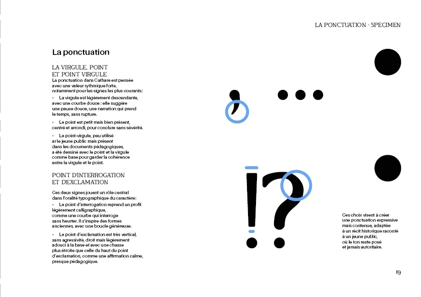 Page du spécimen Cathare