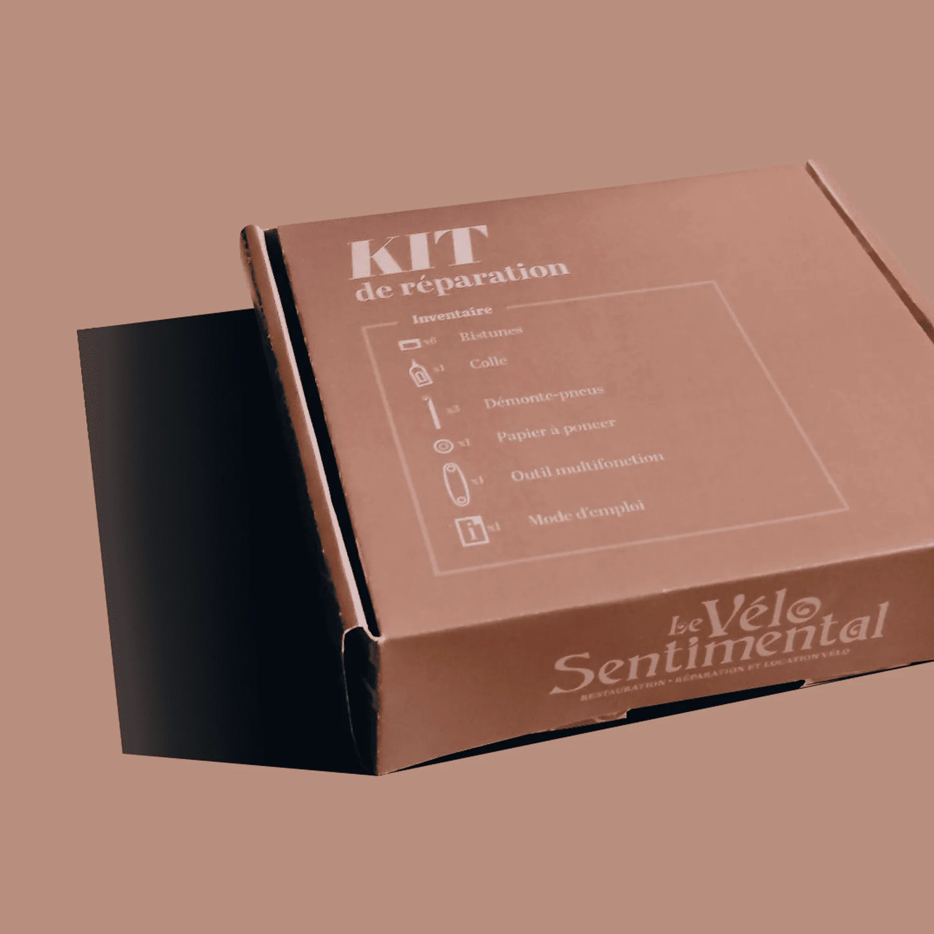 Photo du dessus de la boite du kit de réparation