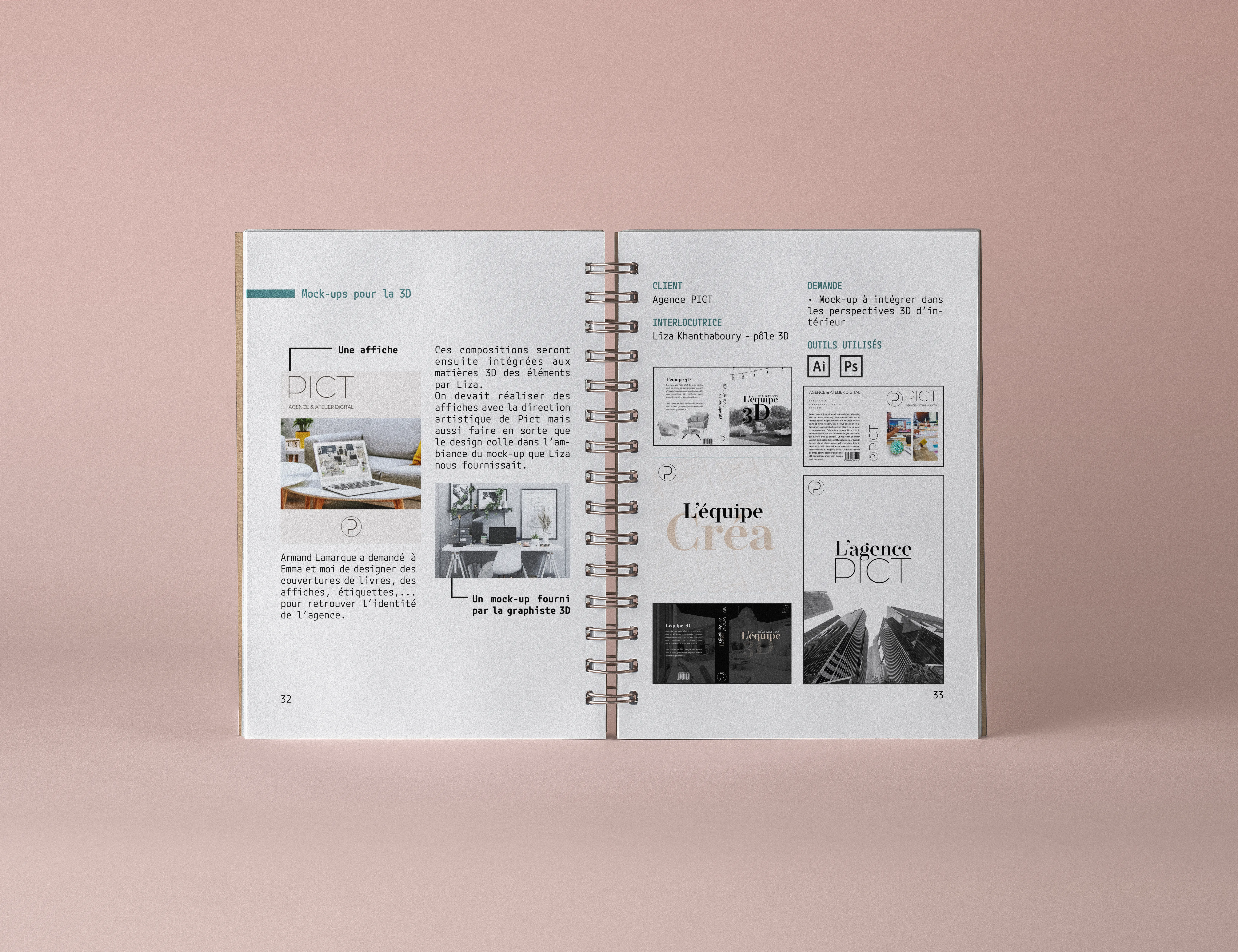 Photo double page du rapport de stage