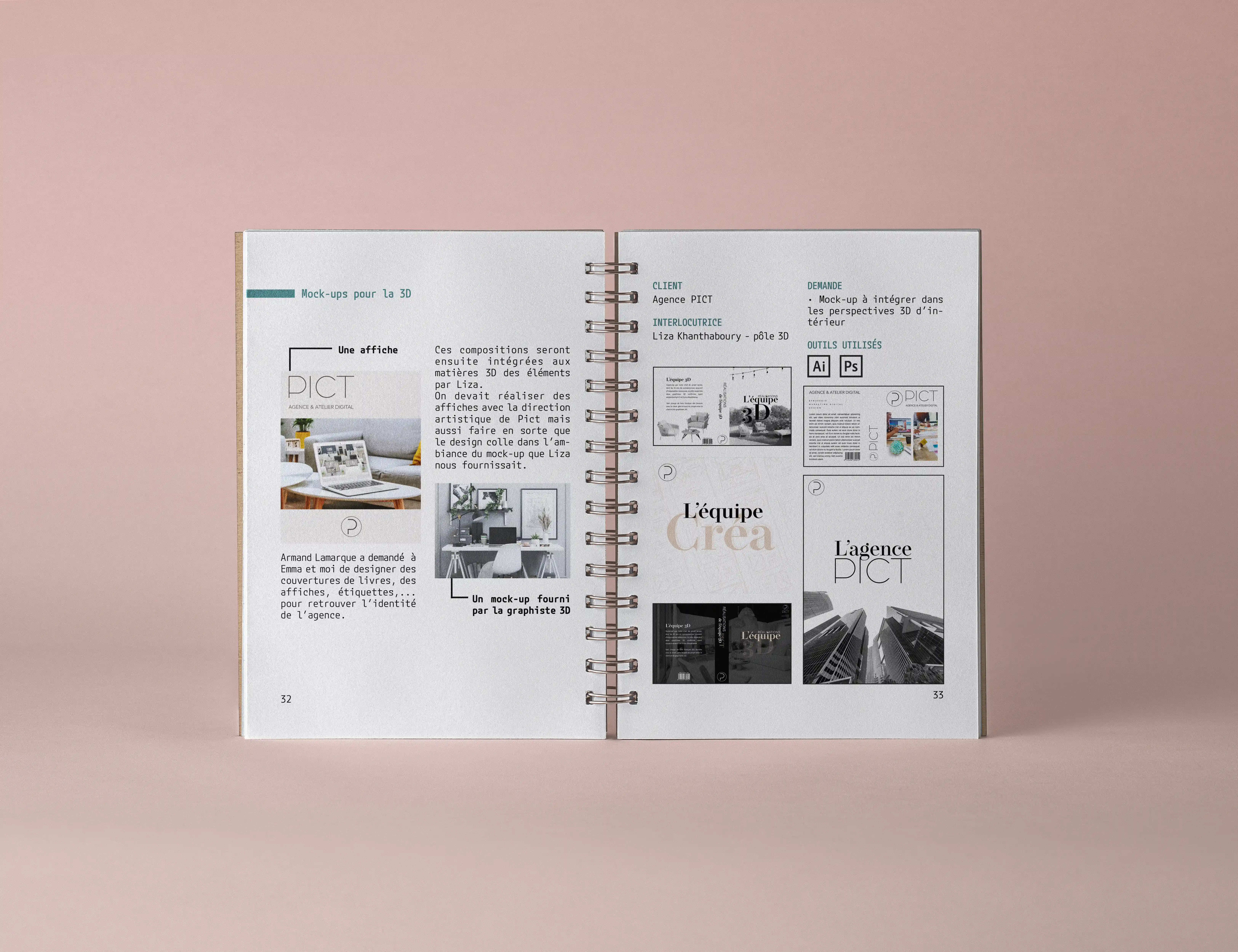 Photo double page du rapport de stage