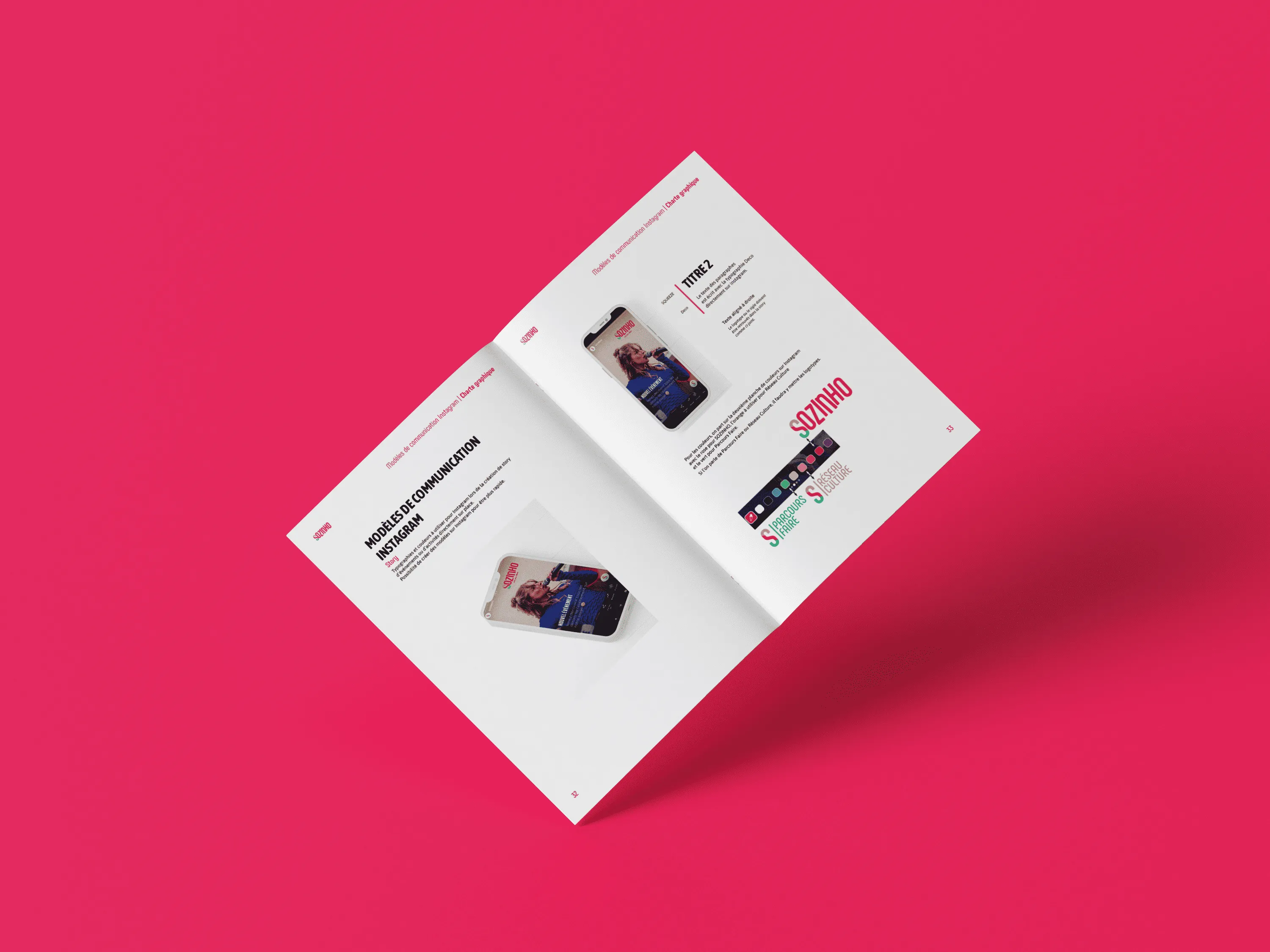 Page des réseaux sociaux dans la charte graphique