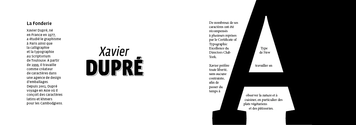 Double page du spécimen Vista - La Fonderie explication