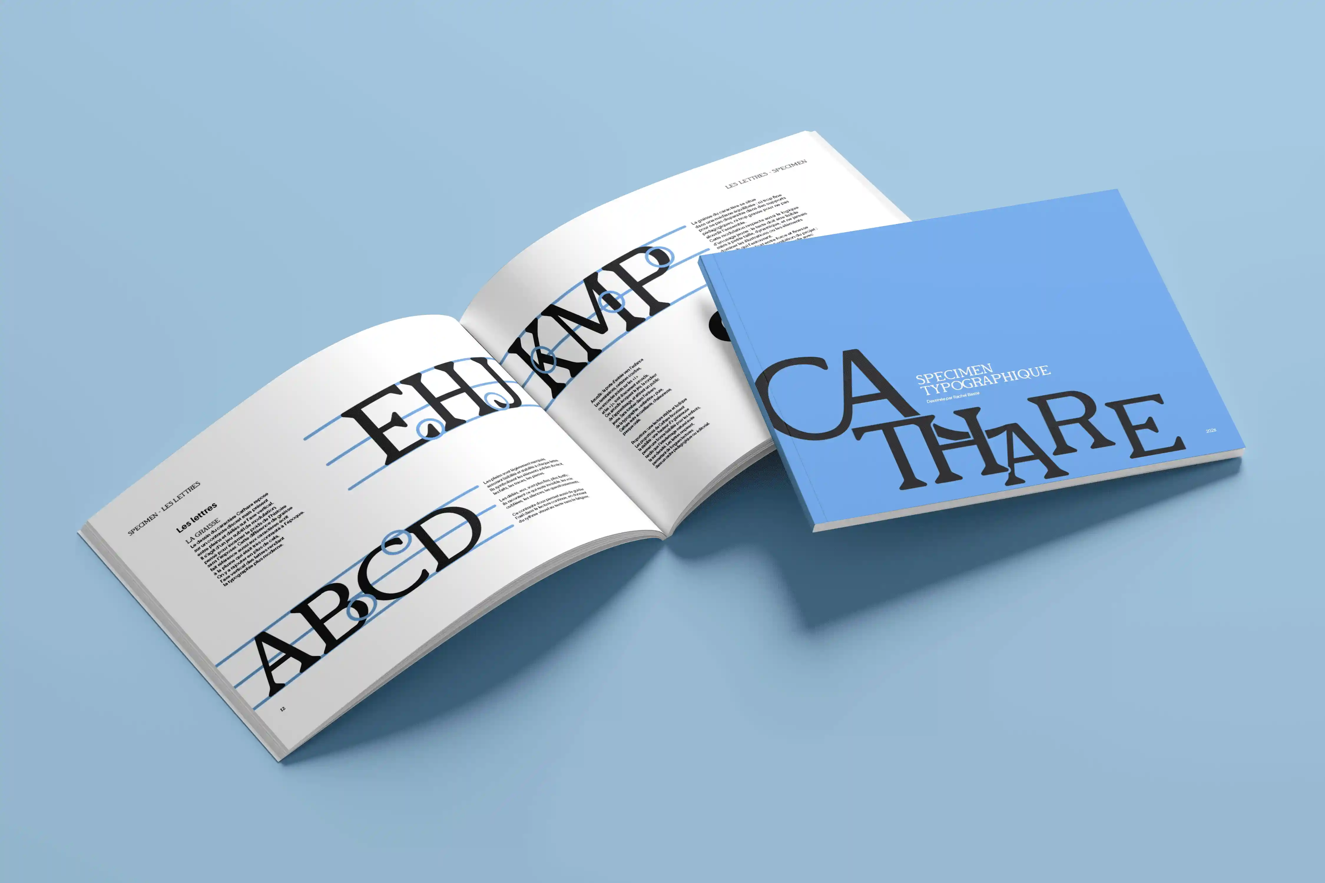 Photo du spécimen typographique Cathare