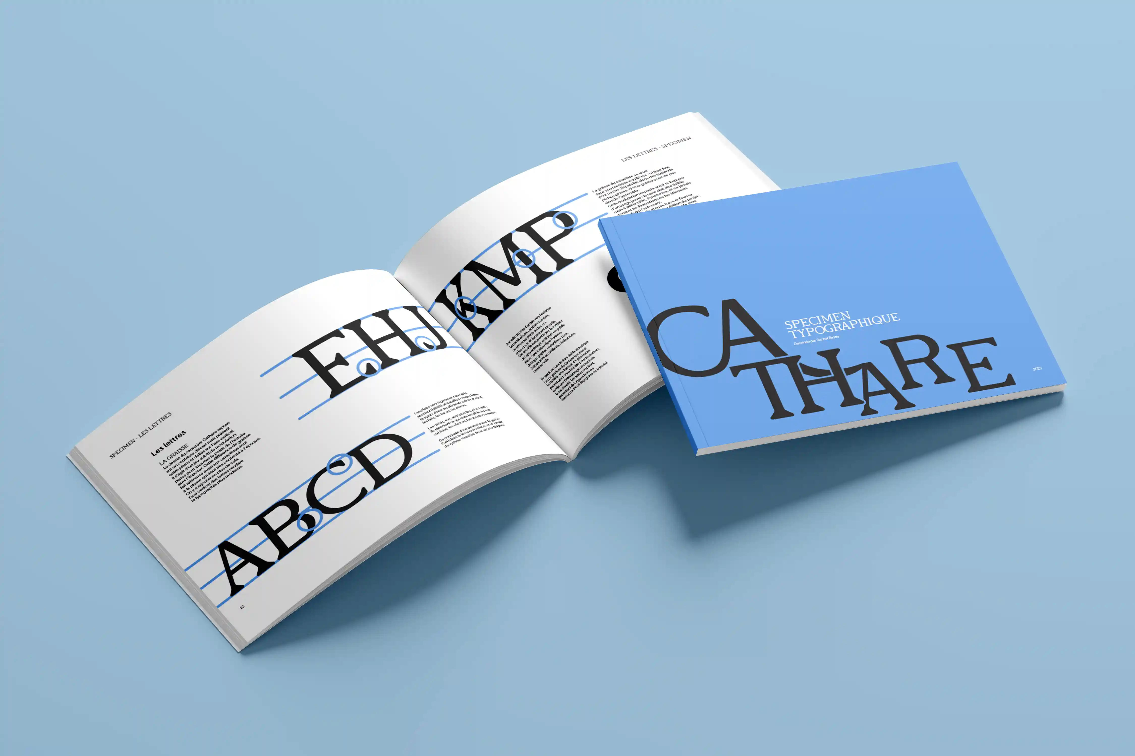 Photo du spécimen typographique Cathare